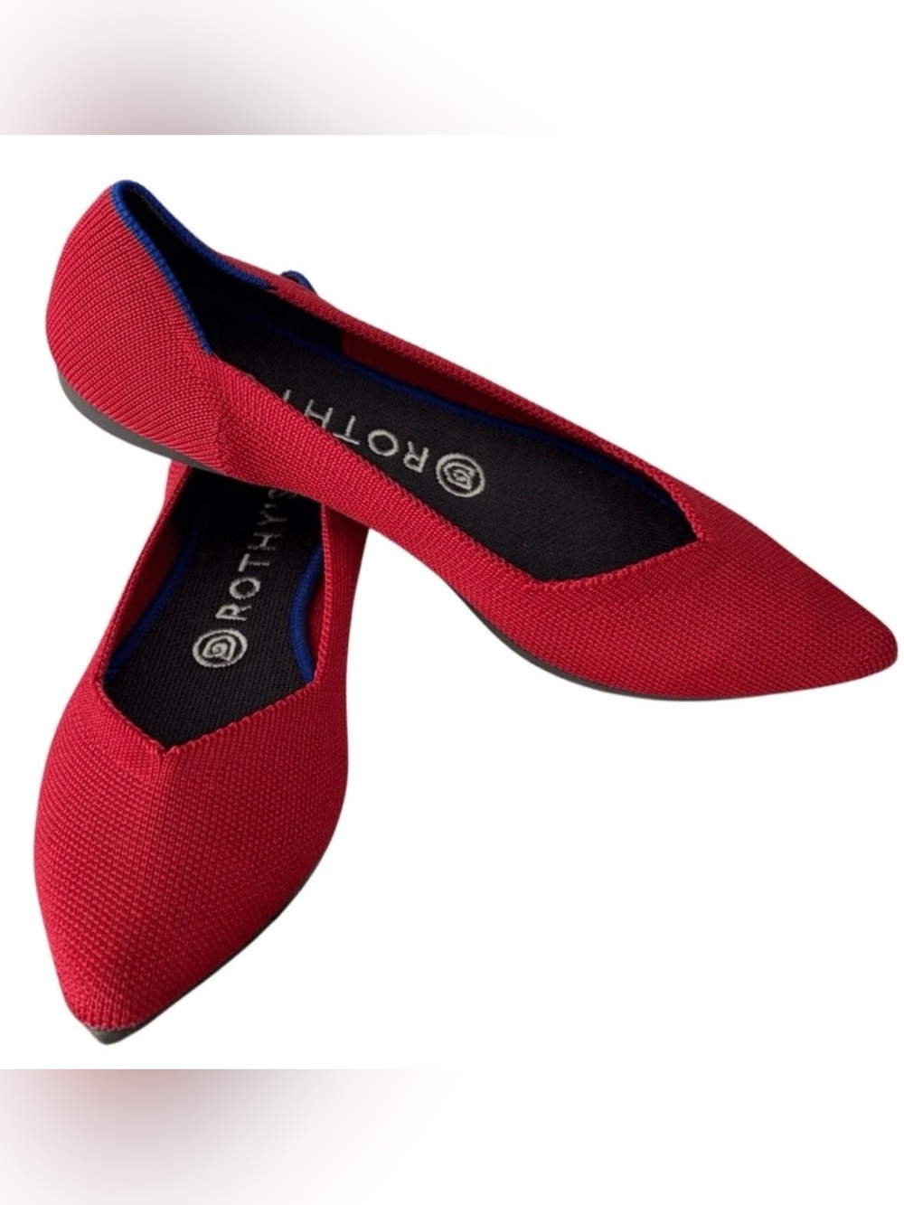 Rothy's Women's Pointed Toe Flats Shoes Size 10W in Chili Pepper Red